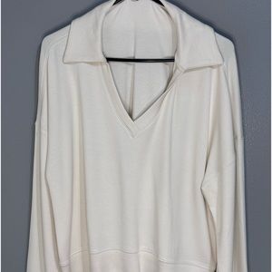 Danskin  collared V neck sweatshirt